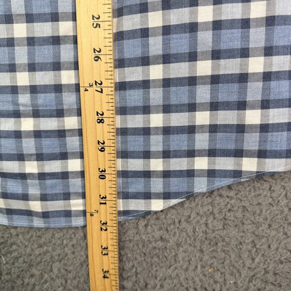 Brooks Brothers Oxford Button-Down Shirt Mens XL Blue Plaid OCBD Logo Regent - Picture 7 of 9